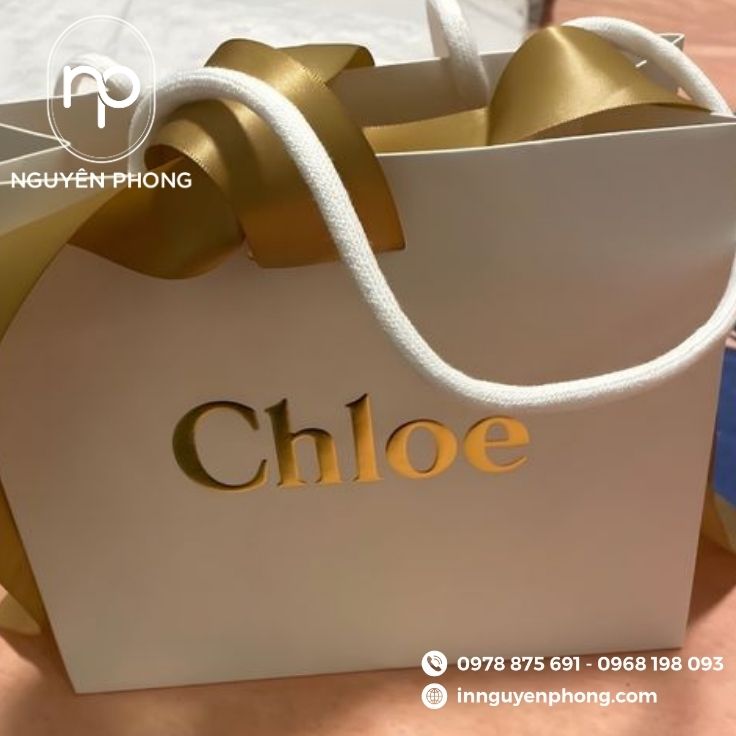 Mẫu túi giấy ép kim tên thương hiệu